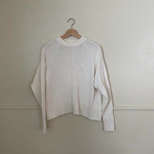 a new day | Cream sweater with rib detail